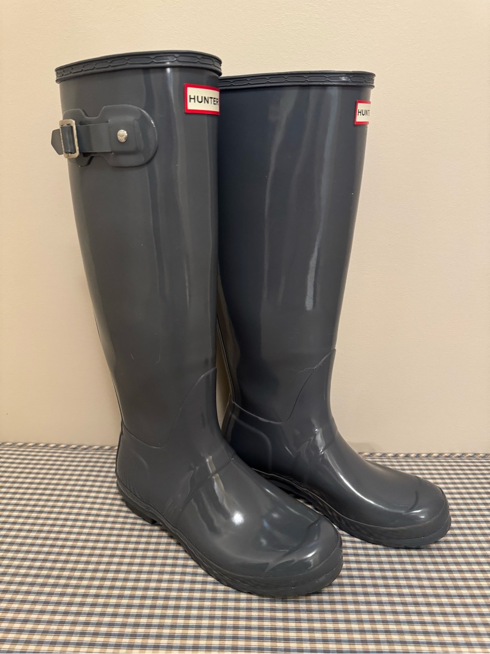 Hunter Original Tall Gloss Rain Boots - Grey